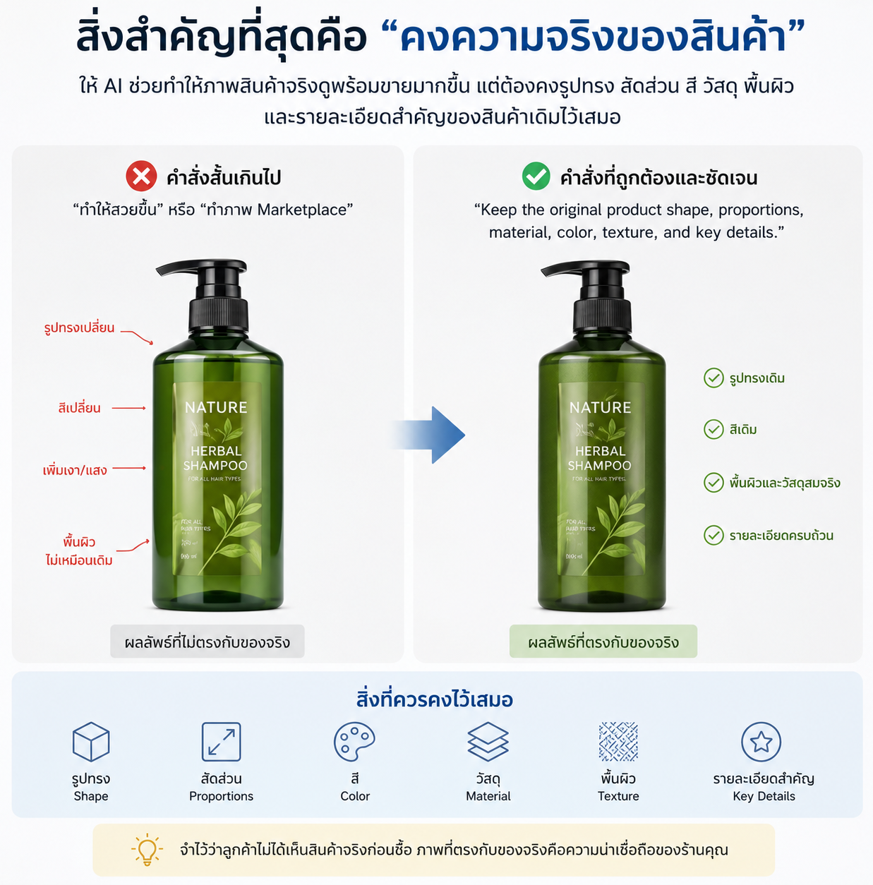 Prompt สำหรับภาพสินค้า Marketplace